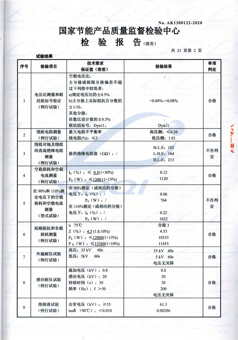高低压试验报告-S11-1250从化从化从化油浸式变压器-2.jpg